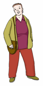 Eine Frau mit sehr kurzen blonden Haaren.